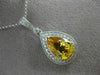 ESTATE 4.48CT DIAMOND & AAA YELLOW SAPPHIRE 14K WHITE GOLD PEAR SHAPE NECKLACE