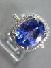 1.75CT DIAMOND &AAA TANZANITE 18K WHITE GOLD OVAL HALO ETERNITY ENGAGEMENT RING