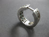 1.10CT DIAMOND & AAA EMERALD 14KT WHITE GOLD HUGGIE HOOP HANGING EARRINGS #27895