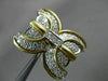 ESTATE LARGE 2.40CT DIAMOND 18KT YELLOW GOLD & PLATINUM X LOVE CLIP ON EARRINGS