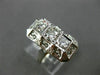 ANTIQUE WIDE .62 OLD MINE DIAMOND 14K WHITE GOLD 3D 3 STONE FILIGREE RING #22447