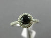 ESTATE 1.0CT WHITE & BLACK DIAMOND 14KT WHITE GOLD CLASSIC HALO ENGAGEMENT RING