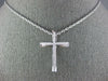 ESTATE .20CT DIAMOND 18KT WHITE GOLD 3D CLASSIC CROSS FLOATING PENDANT