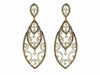 ESTATE 2.85CT WHITE & CHOCOLATE FANCY DIAMOND 14KT YELLOW GOLD HANGING EARRINGS