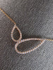 ESTATE .24CT DIAMOND 14KT ROSE GOLD 3D DOUBLE TEAR DROP BUTTERFLY LOVE NECKLACE