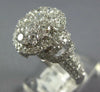 ESTATE LARGE 2.06CT DIAMOND 18K WHITE GOLD CLUSTER OVAL FILIGREE ENGAGEMENT RING