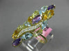 ESTATE LARGE 6.16CT DIAMOND & AAA MULTI GEM 14KT ROSE GOLD CLUSTER LEAF FUN RING