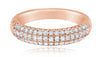 WIDE .50CT DIAMOND 14K ROSE GOLD 3D 3 ROW SEMI ETERNITY WEDDING ANNIVERSARY RING