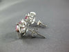 2CT DIAMOND & AAA PINK SAPPHIRE 14K WHITE GOLD OVAL & ROUND FLOWER STUD EARRINGS