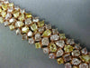 ESTATE LARGE 24.03CT MULTI COLOR DIAMOND 18KT ROSE GOLD CLUSTER TENNIS BRACELET