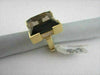 ANTIQUE WIDE 14CTW SMOKY TOPAZ DIAMOND 14K Y GOLD RING