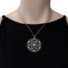 LARGE .27CT DIAMOND 18KT WHITE GOLD MULTI FLOWER OPEN FILIGREE STAR FUN PENDANT