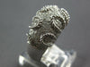 ESTATE WIDE .72CT DIAMOND 14KT WHITE GOLD 3D MULTI ROW BEADED FUNKY COOL RING