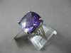 ANTIQUE 9.66CT DIAMOND & AAA AMETHYST 14K WHITE GOLD 3D FILIGREE ENGAGEMENT RING
