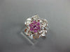 1.08CT DIAMOND & AAA PINK SAPPHIRE 18KT WHITE GOLD ROUND & BAGUETTE FLOWER RING