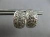 WIDE 1.0CT DIAMOND 14KT WHITE GOLD 3D CLASSIC MULTI ROW HUGGIE HANGING EARRINGS