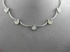 ANTIQUE ROUND .50CT DIAMOND 14KT WHITE GOLD 5 STONE PEAR ITALIAN NECKLACE #1809