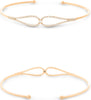 .26CT DIAMOND 14K ROSE GOLD 3D ROUND DOUBLE TEAR DROP INFINITY BANGLE BRACELET