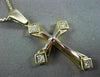 ESTATE .40CT DIAMOND 14K WHITE & YELLOW GOLD 3D PRINCESS CUT CROSS PENDANT 21597