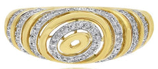 ESTATE .26CT DIAMOND 14KT YELLOW GOLD 3D MULTI OVAL DOME SHAPE FUN RING