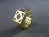 ESTATE 14KT YELLOW GOLD 3D 3 ROW CUBIC ZIRCONIA HEXAGON HUGGIE EARRINGS #24349