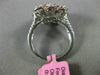 GIA LARGE 2.7CT MULTI COLOR DIAMOND 18K WHITE & ROSE GOLD FLOWER ENGAGEMENT RING