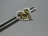 ESTATE .19CT DIAMOND 14KT 2 TONE GOLD 3D CLASSIC DOUBLE HEART LOVE STUD EARRINGS