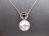 LARGE .53CT DIAMOND & AAA SAPPHIRE & SOUTH SEA PEARL 14KT WHITE GOLD 3D PENDANT