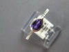 .41CT DIAMOND & AAA AMETHYST 14KT WHITE GOLD PEAR SHAPE & ROUND BEZEL LOVE RING
