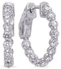 1.13CT DIAMOND 14K WHITE GOLD 3D SHARED PRONG INSIDE OUT HUGGIE HANGING EARRINGS