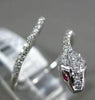 ESTATE .27CT DIAMOND & AAA RUBY 18KT WHITE GOLD 3D CRISS CROSS SNAKE FUN RING
