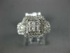 LARGE 1.51CT DIAMOND 18K WHITE GOLD ROUND & PRINCESS DOUBLE HALO ENGAGEMENT RING