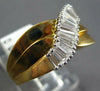 ESTATE WIDE .90CT DIAMOND 14KT YELLOW GOLD 3D BAGUETTE CRISS CROSS X LOVE RING