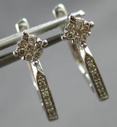 ESTATE .13CT DIAMOND 14KT WHITE GOLD GEOMETRICAL FUN LEVERBACK HANGING EARRINGS