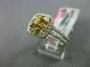 ESTATE WIDE .80CT FANCY DIAMOND 18KT TWO TONE GOLD SQUARE FLOWER FRIENDSHIP RING
