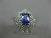 LARGE 2.46CT DIAMOND & AAA CUSHION CUT TANZANITE 14KT WHITE GOLD ENGAGEMENT RING