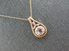 1.27CT DIAMOND & AAA MORGANITE 14KT ROSE GOLD FLOWER FILIGREE TEAR DROP PENDANT