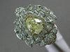 ESTATE 1.91CT WHITE & FANCY YELLOW DIAMOND 14K 2TONE GOLD FLOWER ENGAGEMENT RING