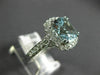 ESTATE LARGE 3.25CT DIAMOND & AAA AQUAMARINE 14KT WHITE GOLD 3D ENGAGEMENT RING