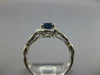 ESTATE 1.07CT DIAMOND & AAA SAPPHIRE 14KT WHITE GOLD FLOWER HALO ENGAGEMENT RING