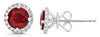 1.68CT DIAMOND & AAA RUBY 18KT WHITE GOLD 3D ROUND CLASSIC HALO MARTINI EARRINGS