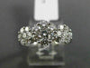 ESTATE WIDE 1.19CT DIAMOND 18KT WHITE GOLD 3D 3 FLOWER PAST PRESENT FURURE RING