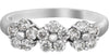 ESTATE .73CT DIAMOND 18KT WHITE GOLD TRIPLE FLOWER PAST PRESENT FUTURE LOVE RING