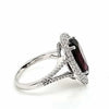 LARGE 7.16CT DIAMOND & AAA RHODOLITE 18KT WHITE GOLD PEAR SHAPE ENGAGEMENT RING