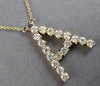 ESTATE LARGE 1.09CT DIAMOND 14KT YELLOW GOLD 3D CLASSIC A INITIAL FUN NECKLACE