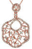 ESTATE .65CT DIAMOND 14K ROSE GOLD 3D ROUND ETOILE CIRCULAR WEB FLOATING PENDANT