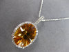 5.77CT DIAMOND & CITRINE 14KT WHITE GOLD OVAL & ROUND FILIGREE FLOATING PENDANT