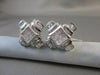 ESTATE LARGE SQUARE 3.01CT DIAMOND PRINCESS CUT 14KT WHITE GOLD CLIP EARRINGS