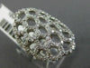 ESTATE LARGE 1.12CT DIAMOND 14KT WHITE GOLD 3D HEXAGON OVAL SPIDER WEB FUN RING