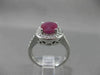 ESTATE 2.30CT DIAMOND & AAA RUBY 14KT WHITE GOLD OVAL HALO ENGAGEMENT RING 19115